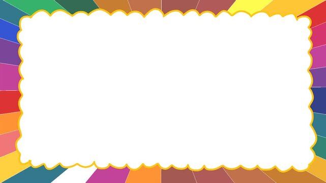 blank frame with white cloud colorful paper