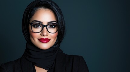 Confident woman in glasses professional portrait