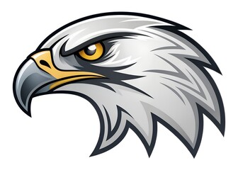 Majestic Eagle Portrait: A bold and dynamic portrayal of an eagle, rendered in a modern, graphic style. The illustration captures the eagle's intense gaze and strong features.