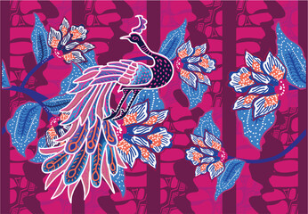 Indonesian Batik with a very beautiful and unique peacock motif is suitable for textiles.