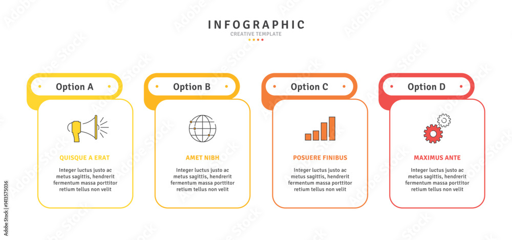 Poster business infographic template with modern design elements and icons in vector