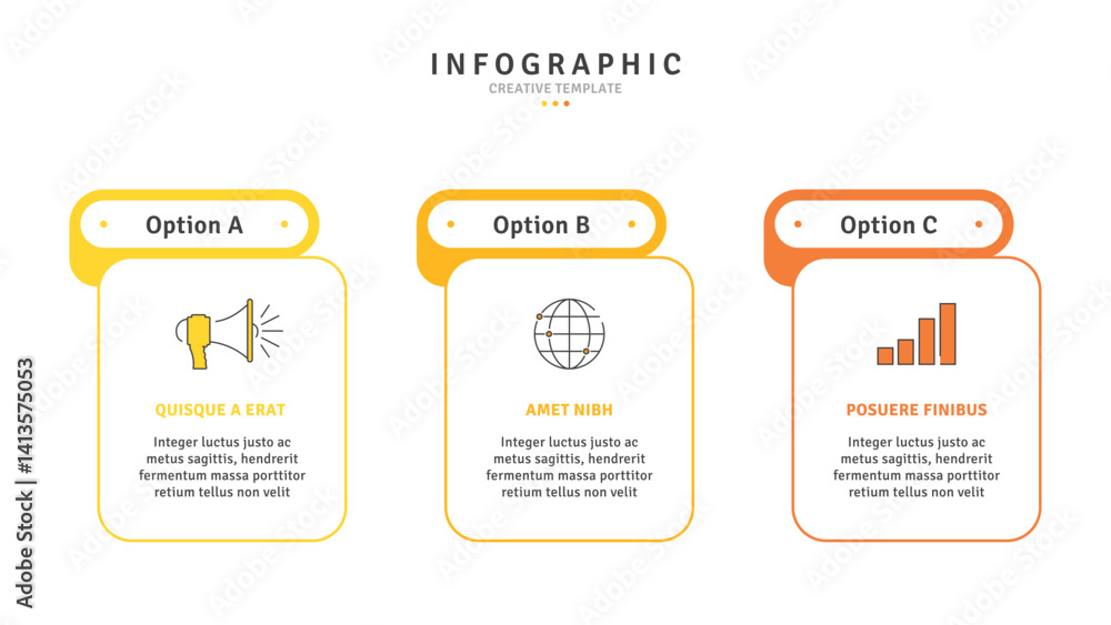 Poster business infographic template with modern design elements and icons in vector