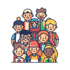Diverse Group of Happy Smiling People Illustration
