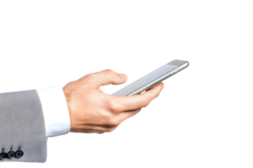 Photo of a Hand Holding a Phone with Transparent Background