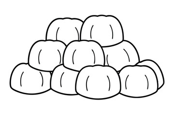 Wool Bale Flat Design Set