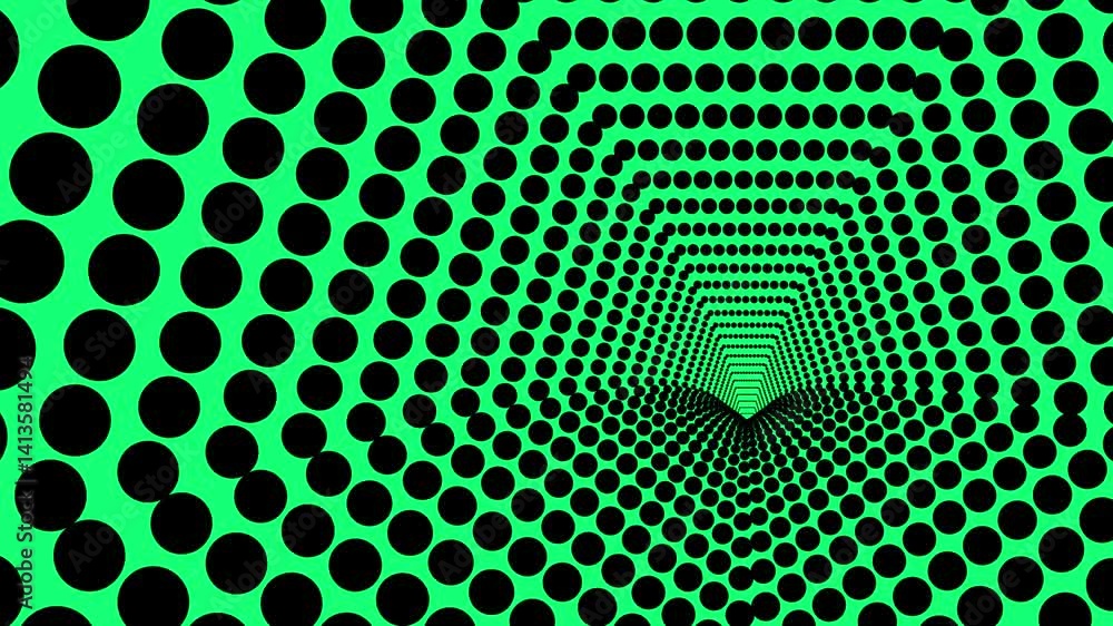 Poster green background bright abstract design with a dynamic and futuristic pattern with changing dots ani