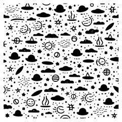 Celestial Elements Minimalist Repeatable Pattern