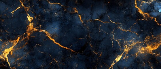 Enhancing interior design with abstract luxurious marble wallpaper featuring vibrant gold accents in modern spaces