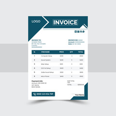 Obraz premium Clean and Simple Invoice Template | Professional Billing Design for Businesses