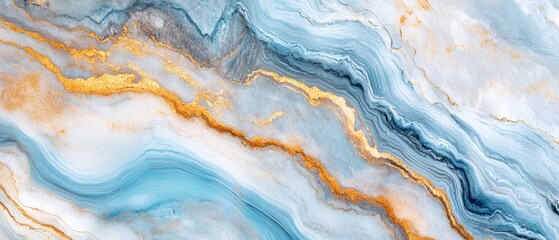 Fototapeta premium Exploring the elegance of blue and gold marble stone texture with rich veins in nature's beauty close-up view for home decor inspiration