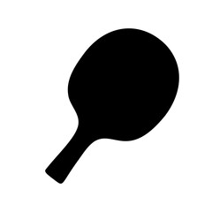 A large table tennis symbol in the center. Isolated black symbol. Illustration on transparent background
