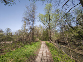 Spring Landscape of South Park in city of Sofia, Bulgaria