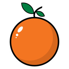
fresh orange fruit icon vector illustration