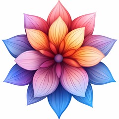 Fototapeta premium Colorful Digital Flower Illustration - Vibrant Abstract Floral Pattern Design