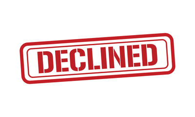 DECLINED red stamp text vector, rubber stamp