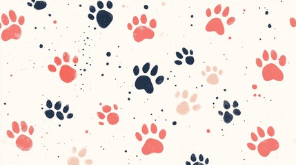 Adorable Paw Prints Pattern: A Colorful Delight