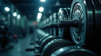 Fototapeta premium Close-up of Dumbbells in Gym.