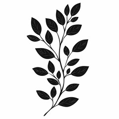 Elegant Leaf Silhouette Illustration. Minimalistic Vector for Nature-Inspired Home Decor