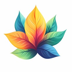Naklejka premium Colorful Botanical Illustration. Eco-Friendly Nature-Inspired Vector Design with Multi-Colored Leaves