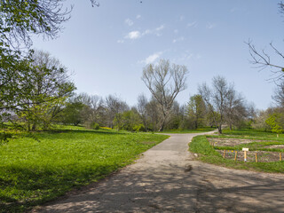 Spring Landscape of South Park in city of Sofia, Bulgaria