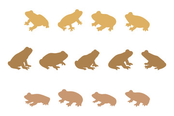 Toad Silhouette Icon Set. Animal Illustration Design