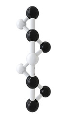 3D Structure Illustration Black and White Geometric Molecular Isolated Design