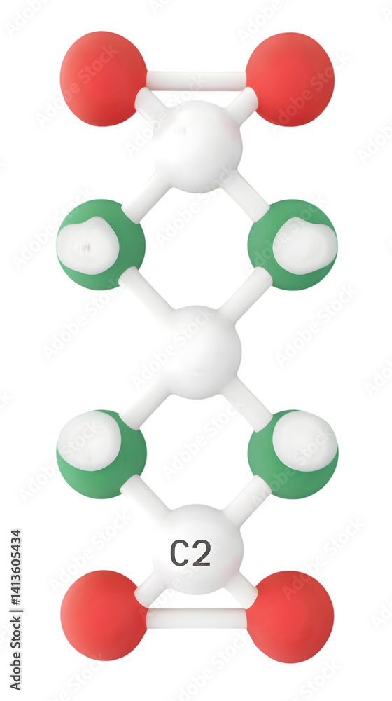 Poster abstract 3d molecular structure isolated on transparent background in white and red
