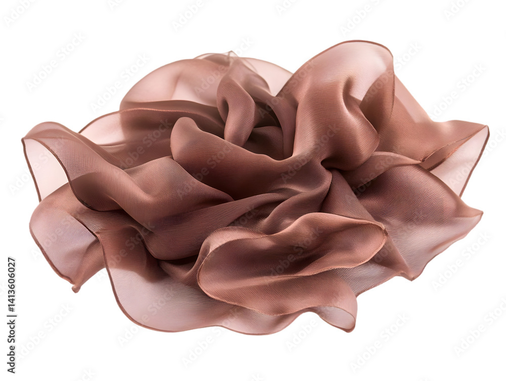 Poster abstract 3d render of soft brown fabric with transparent details