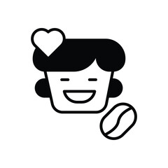 Coffee Lover icon vector stock illustration