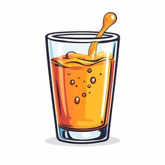 Refreshing Orange Juice with Sparkling Bubbles Vibrant Drink for a Tasty Summer Refreshment