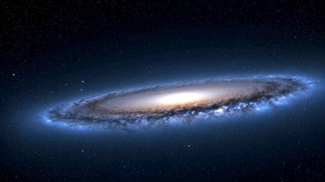 Vue spirale de la galaxie Androm&egrave;de dans l'espace profond