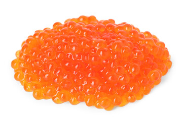 Pile of delicious red caviar isolated on white