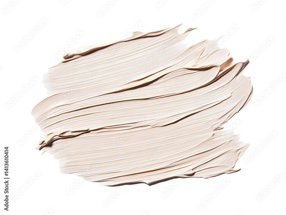 Poster abstract creamy brushstroke texture isolated on transparent background