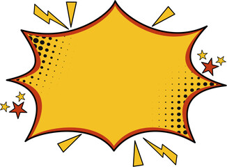 Vector Comic Explosion Speech Bubble with Pop Art Style – Colorful Cartoon Boom Burst Element with Halftone Effect for Banner, Poster, and Social Media Design