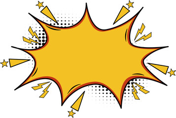 Vector Comic Explosion Speech Bubble with Pop Art Style – Colorful Cartoon Boom Burst Element with Halftone Effect for Banner, Poster, and Social Media Design