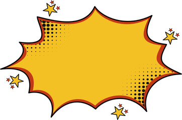 Vector Comic Explosion Speech Bubble with Pop Art Style – Colorful Cartoon Boom Burst Element with Halftone Effect for Banner, Poster, and Social Media Design