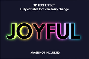 Joyful 3D Text Effect Graphic Design Template.