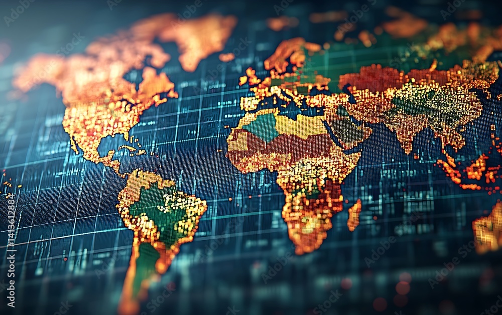 Poster global network map