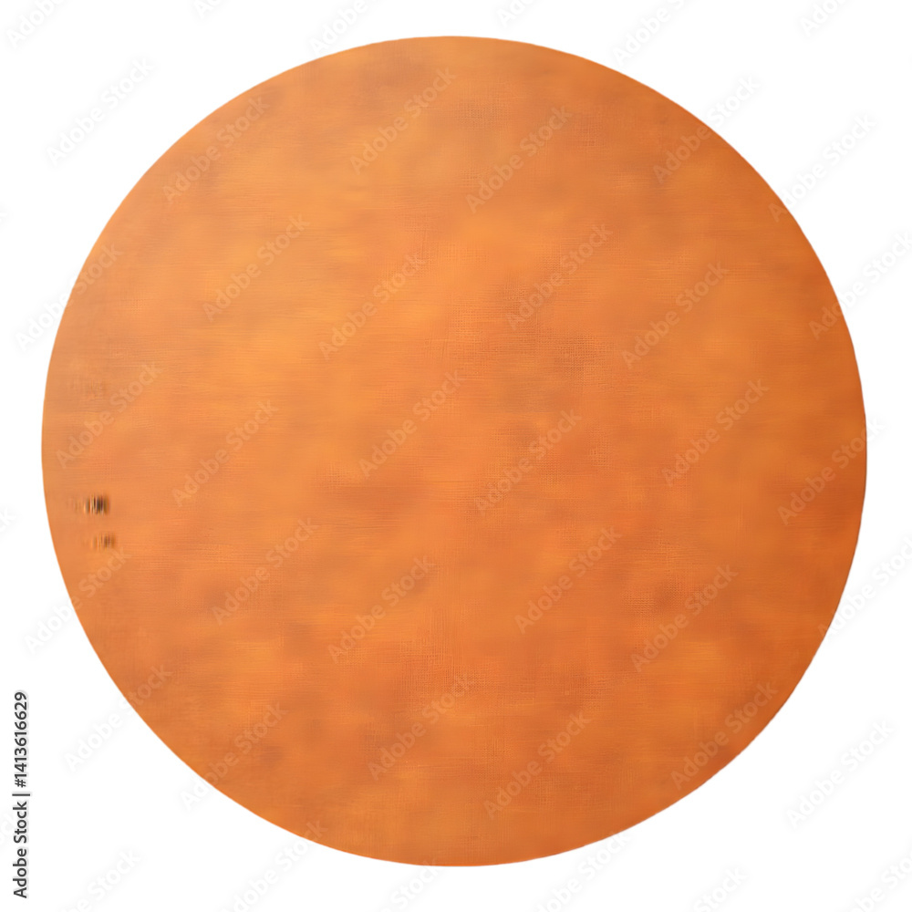 Poster abstract isolated orange circle with textured surface on transparent background