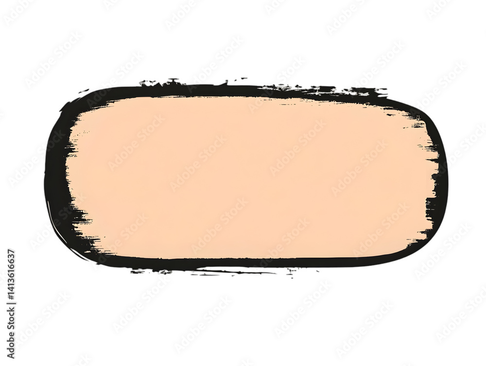 Aufkleber abstract isolated rectangle shape with black border and peach fill color