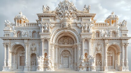 Obraz premium Luxurious stone mansion with grand carvings high resolution picture