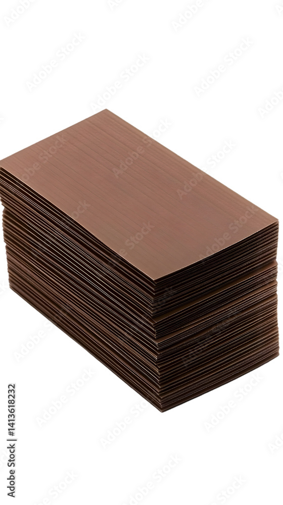 Poster Abstract Stack of Brown Cardboard with Corrugated Texture Isolated Background