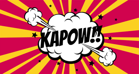 Comic kapow Text, Pop Art style. Cartoon sound effect illustration