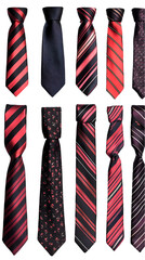 Collection Of Colorful Ties Isolated On Black Background Photo