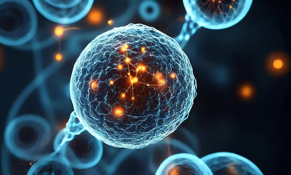 Neural cells interconnected.  Complex network of neurons