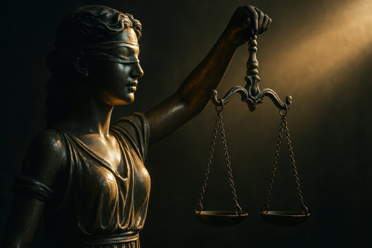 statue representing justice holds scales symbolizing balance and fairness, embodying ethical principles and visual metaphors in messaging