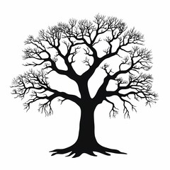 Fototapeta premium Minimalistic Silhouette Tree Illustration: Black Branch Artwork and Vector Design for Nature Lovers