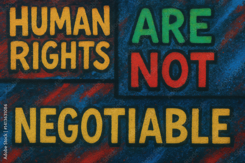Poster human rights are not negotiable and serve as visual metaphors for ethical messaging that resonates d