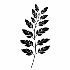 Fototapeta premium Black and White Botanical Illustration: Minimalistic Nature Design for Eco-Friendly Home Decor & Wellness