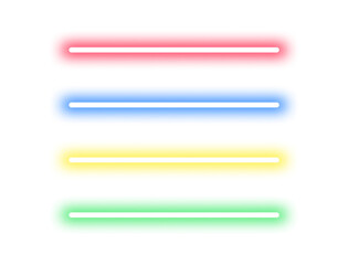 Fototapeta premium A collection of colorful neon horizontal line elements